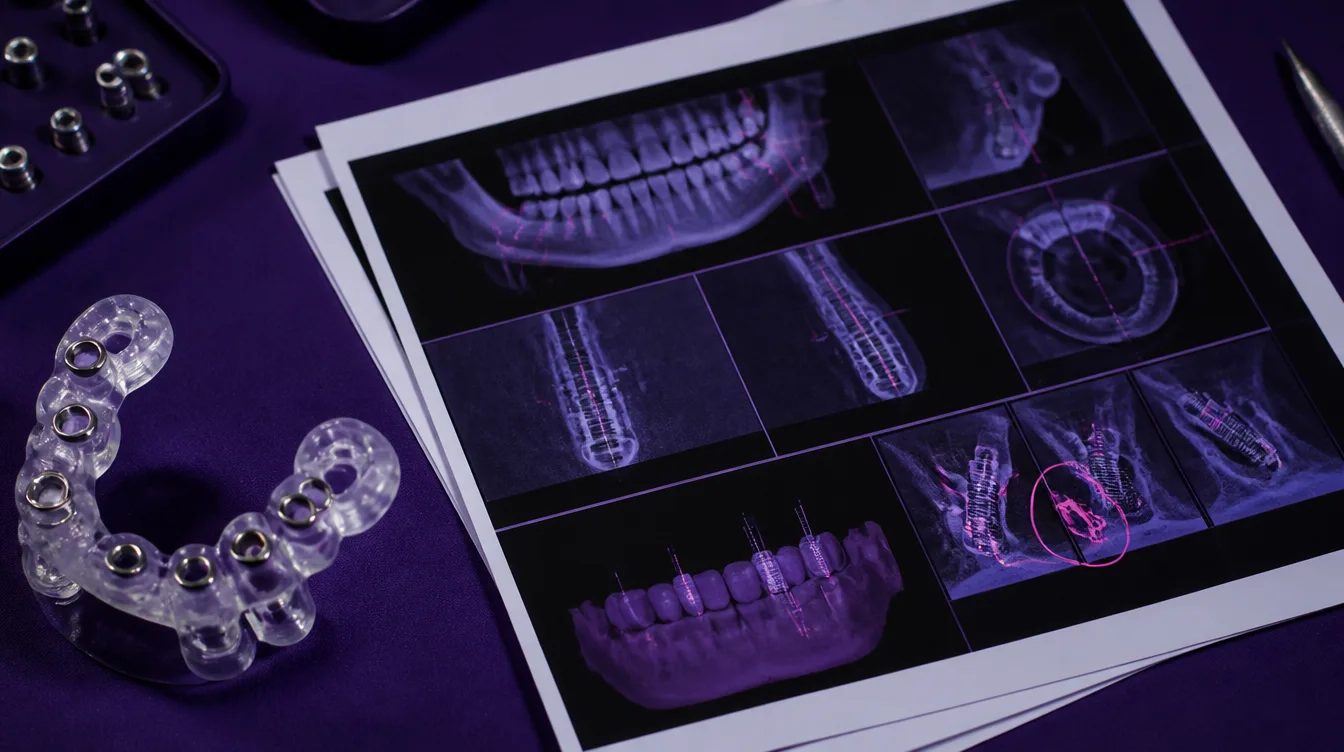 A designed surgical guide beside its printed documentation